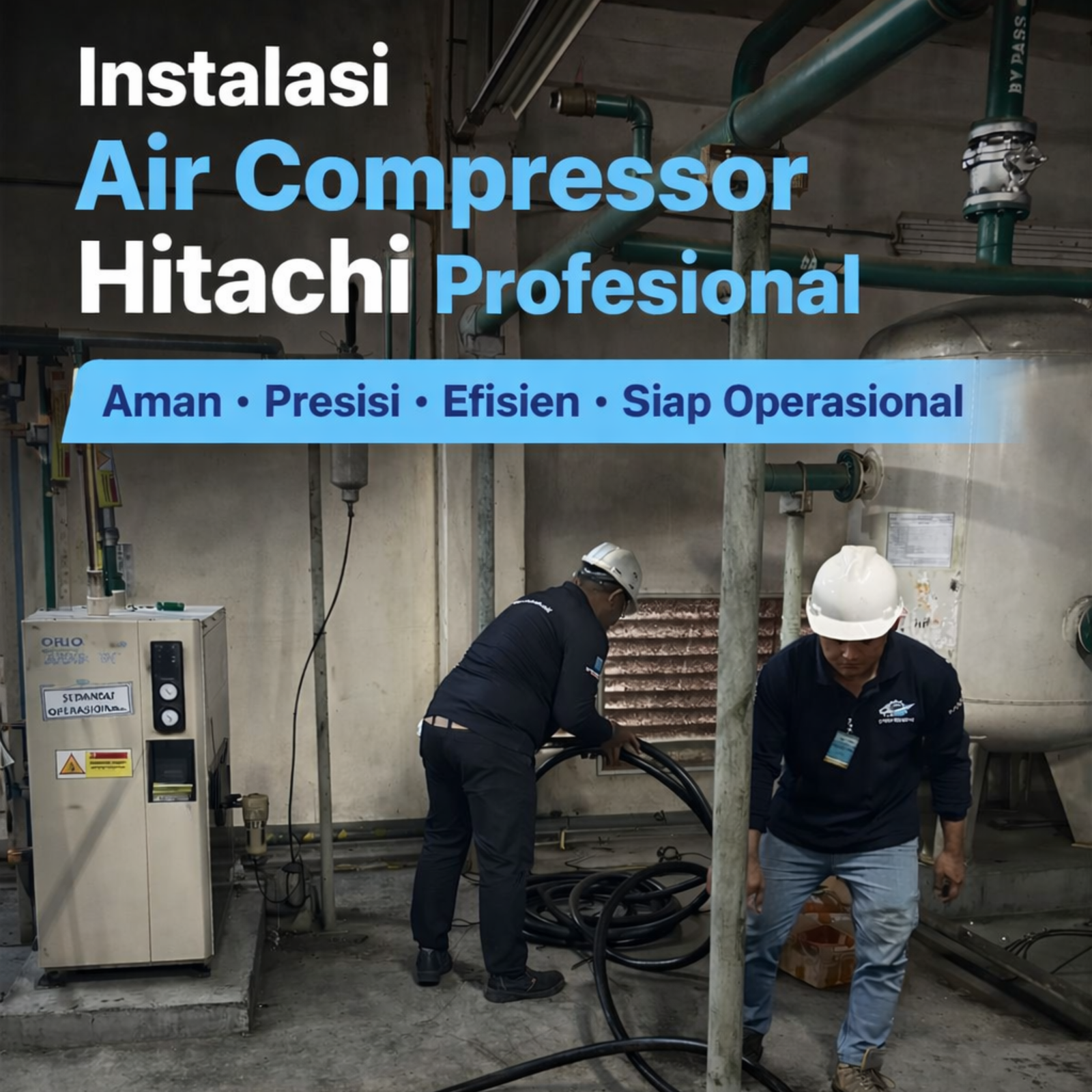 Proses Instalasi Air Compressor Hitachi: Panduan Lengkap Agar Mesin Awet & Performa Maksimal